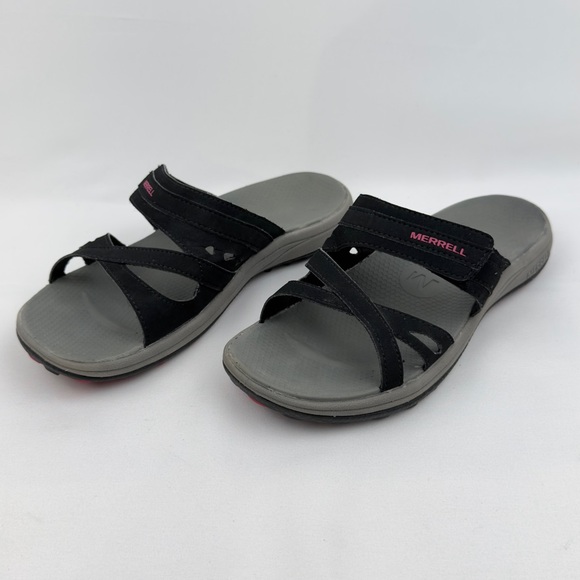 Merrell Terran Slide II Sandals Black Strappy Comfort Sz 8 Women’s - Picture 4 of 11
